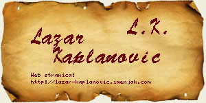 Lazar Kaplanović vizit kartica